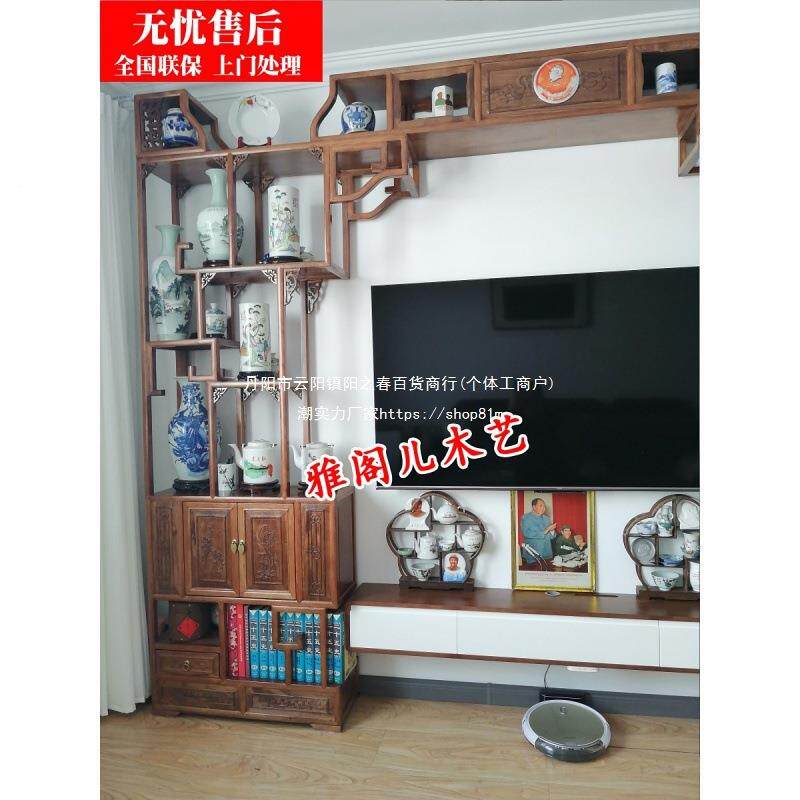 月亮门新木中式隔断客厅无品牌/博古架月洞门伸物缩多宝阁实木置