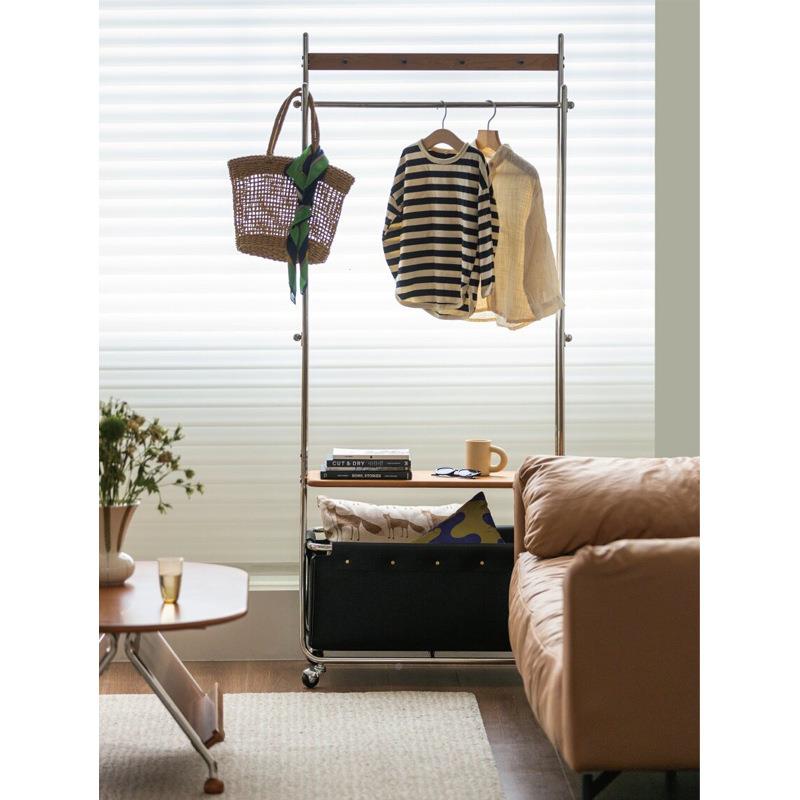 中衣古落地衣架可能移动多功收VQB架不锈钢帽纳架简易轻奢挂衣架