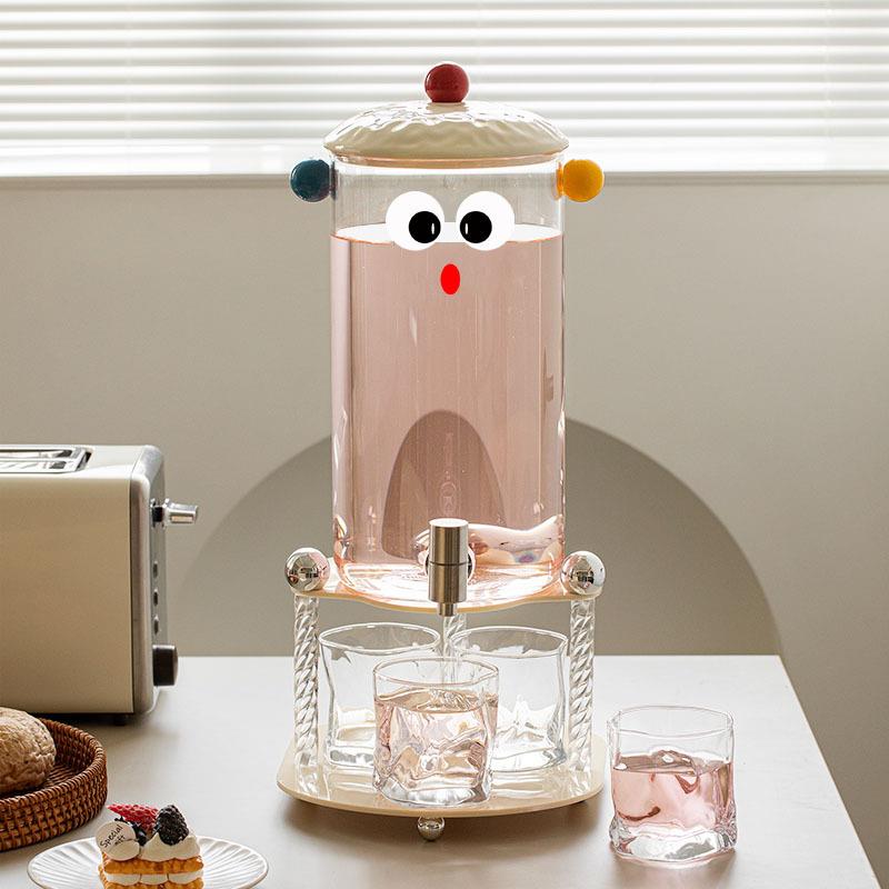 玻璃冷温水HIZ壶耐高凉水壶家大容量用果茶桶饮料桶带龙储水壶套