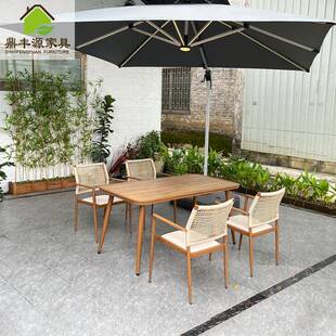 L高纹端木藤椅桌HP台面桌椅套装户外休闲编藤椅庭院桌无品牌/椅组