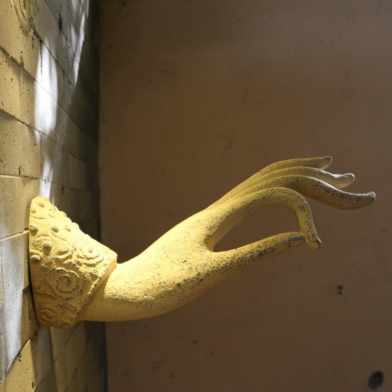 中式复古禅意中国风佛手s挂件门头左右手招财手壁饰玄关走廊挂饰