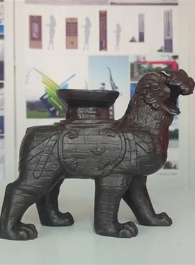 沧州铁狮子镇海吼地标16c.m铸铁摆件