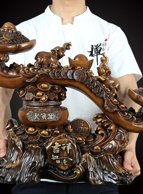 大号吉象如意聚宝k盆摆件中式客厅乔迁新居礼物酒柜招财装饰工艺