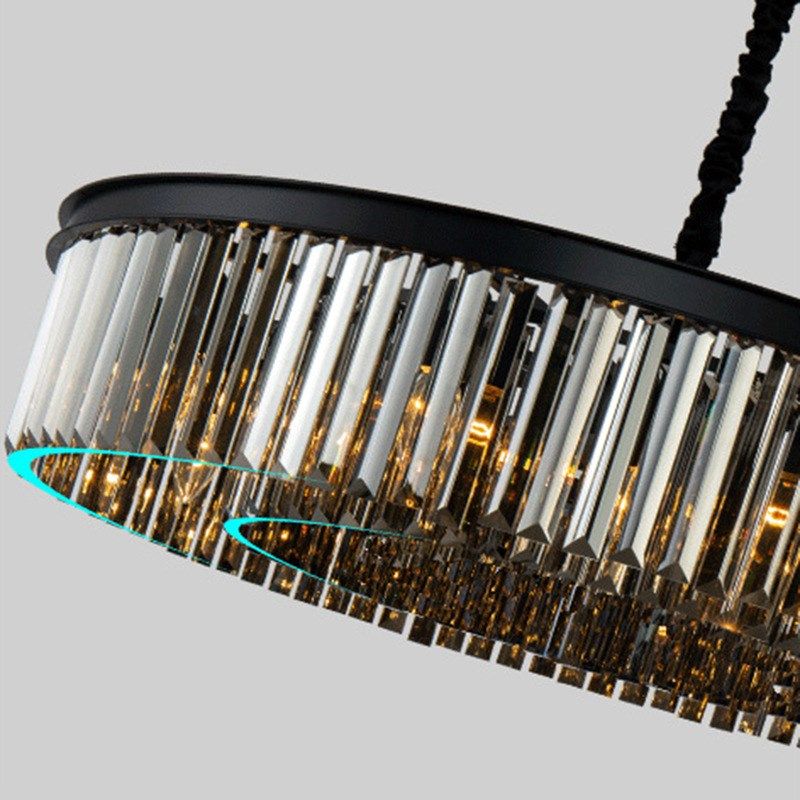 美式轻奢复古个性客厅水晶吊灯卧室餐厅黑色网红别墅现代创意设计