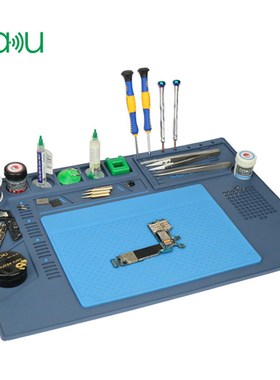 巴酷BA-695电脑手机维修台垫耐热垫TPR+硅胶2合1办公桌工作垫出口