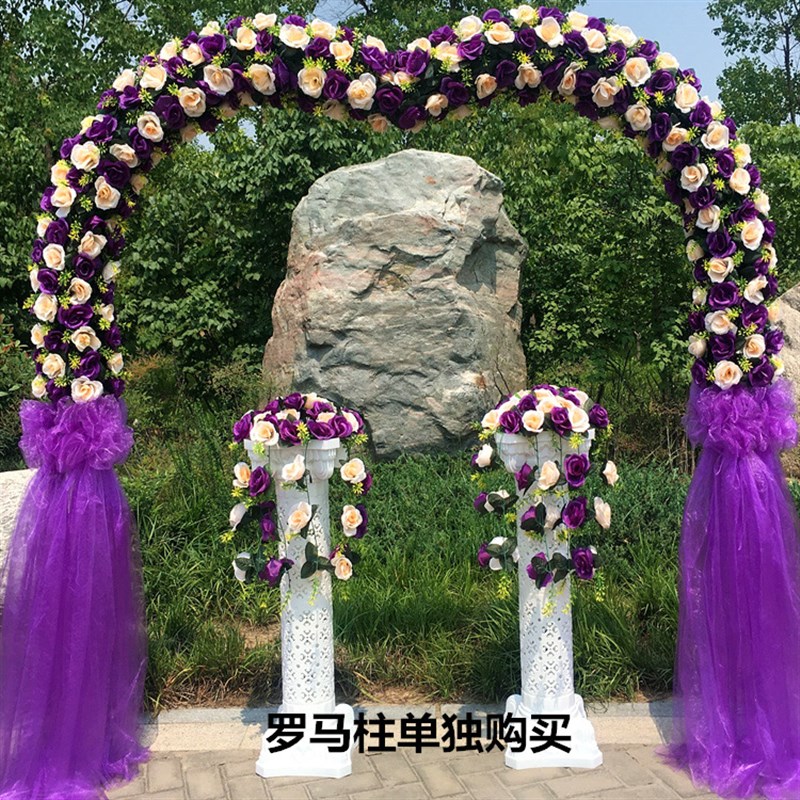 婚庆拱门结婚礼花门开业店庆典绢花拱门新款喜庆典装饰绢花环花架