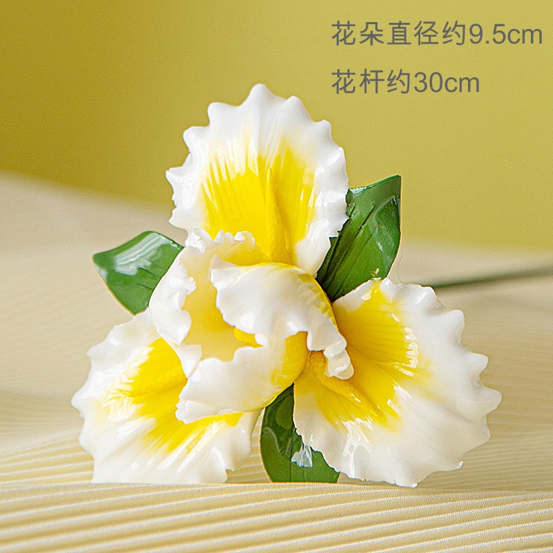 瓷花莲花牡丹中式仿真花礼品陶瓷手工捏花艺术摆件家居装饰品插花