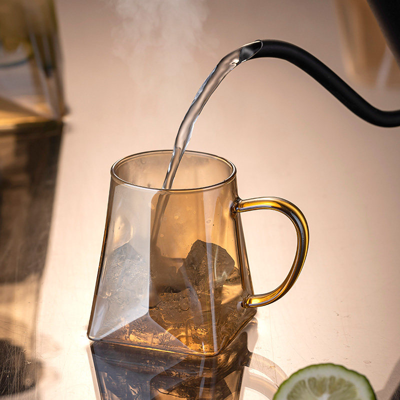 玻璃杯带把手家用杯子冷水v壶套装喝水泡茶牛奶杯耐热果汁饮料水