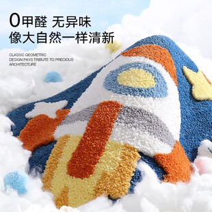 卧室长条床边毯儿童房间卡通可z爱地毯茶几耐脏地垫加厚绒毛毯子