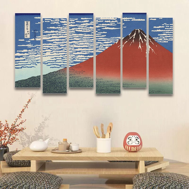 日式神奈川冲浪里挂画和风日料y店寿司店装饰画浮世绘居酒屋墙壁