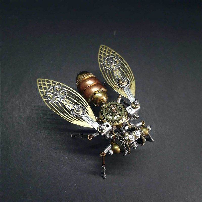 机械昆虫苍蝇3D立体金属拼图diy拼装模型套件潮玩摆件玩具礼物