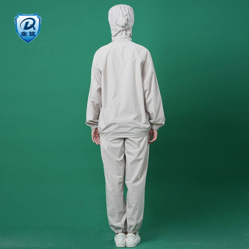 防静电工作服涤棉透气防尘食品工厂生产车间制药连帽分体男女薄款