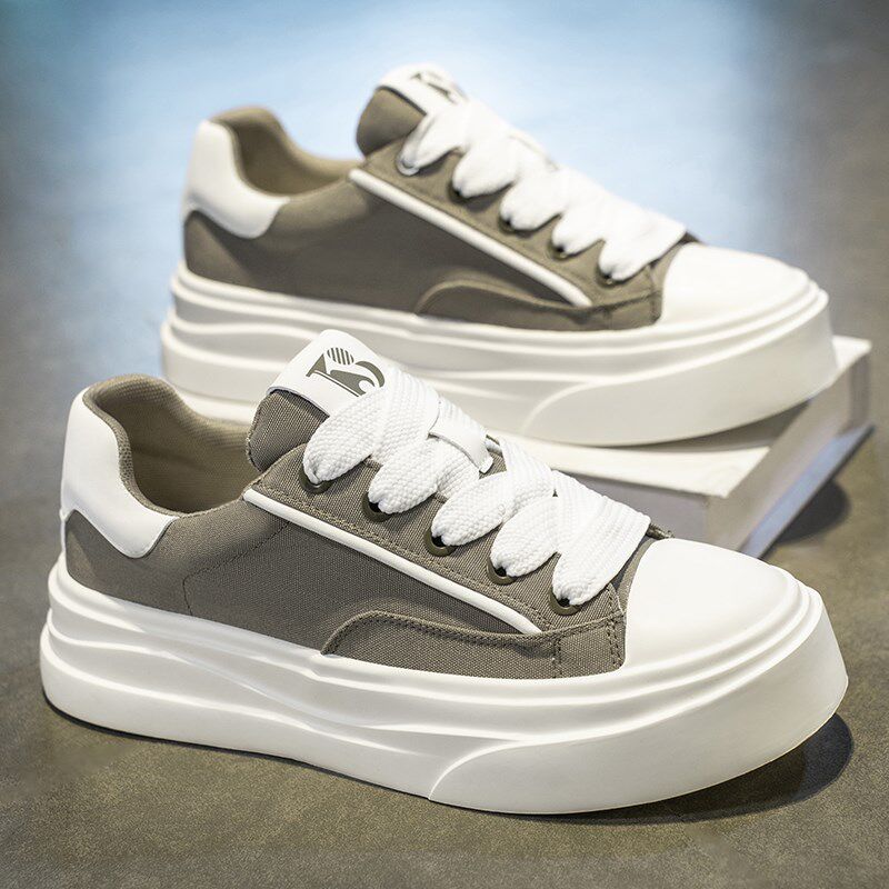 增高鞋男b10cm厚底休闲板鞋隐形内增高6cm8cm潮流百搭帆布鞋男鞋