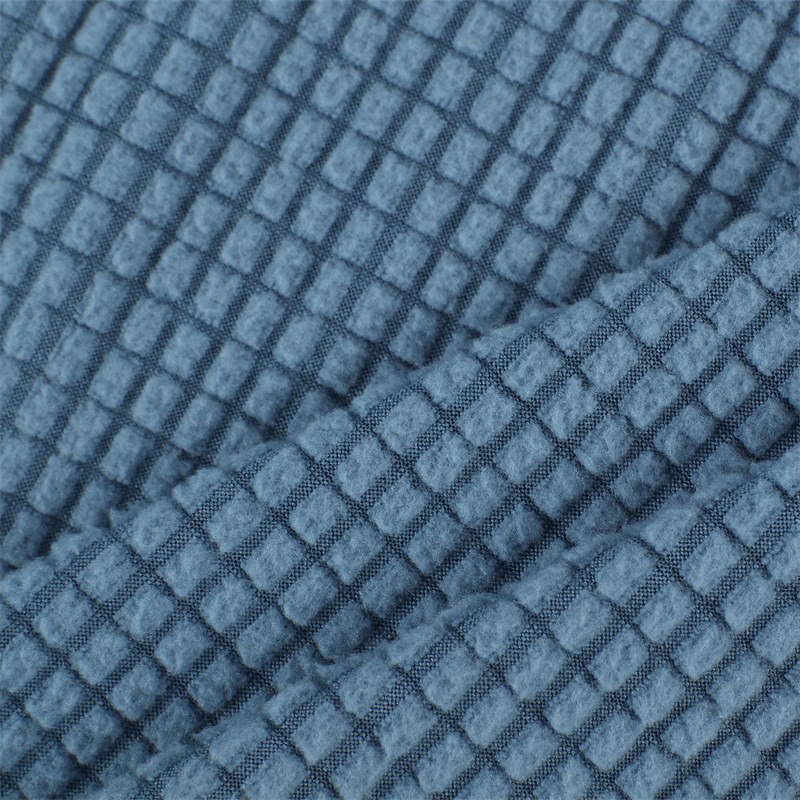 现货190g氨涤弹力菠萝格提花摇粒绒沙发套抱枕玉米绒格子绒布家纺