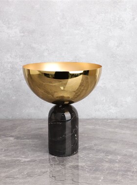 新中式大理石锅盖l样板房售楼部卧室书房客厅餐厅桌面家居饰品摆