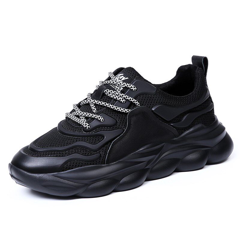 春季新款特大码男鞋45男士老爹鞋46加宽加肥47网面休闲.运动跑步