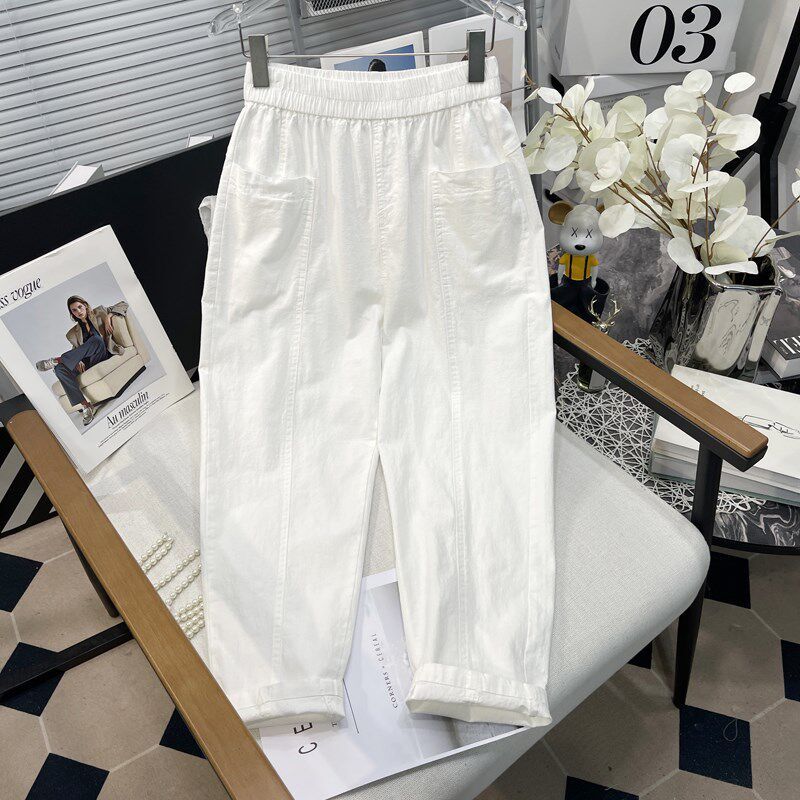 胡子叔大码女装2025夏季新款适合胯大腿粗裤子宽松显瘦棉麻休闲裤