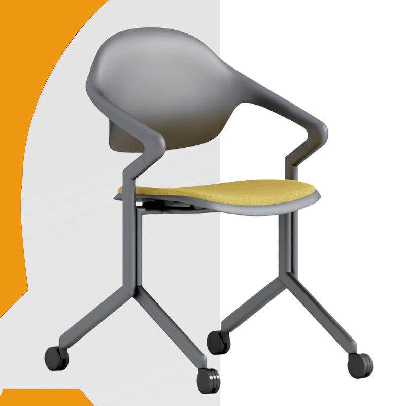 北欧带轮电脑椅休闲会议椅图书馆椅会客洽淡椅新闻记者椅翻折椅