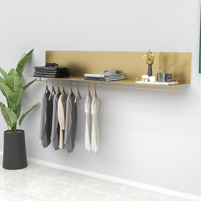 男女服装店展示架银色不锈钢陈列架墙上置物架鞋包衣帽精品橱窗架