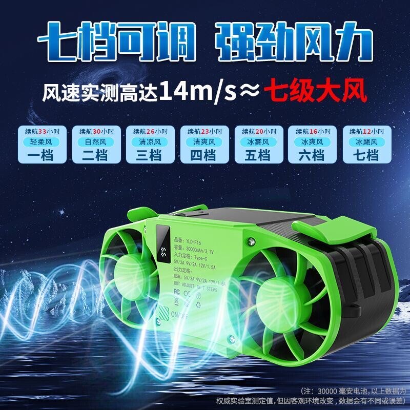 挂腰风扇便携式随身工地电焊工人腰间制冷挂脖小风扇户外降温神器