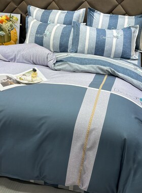 四件套10d0全棉床上用品床单被罩单双人被套床上4件套四季新款