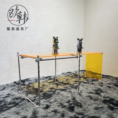 服装店亚克力透明展示架流水台展示台橱窗陈列道具鞋包摆件地台