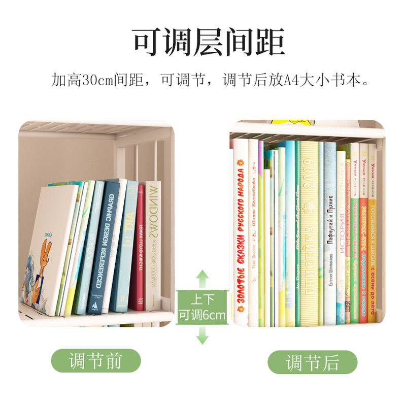 儿童落地书架多层自由组合可移动简易收纳客厅Q阅读铁艺角落置物
