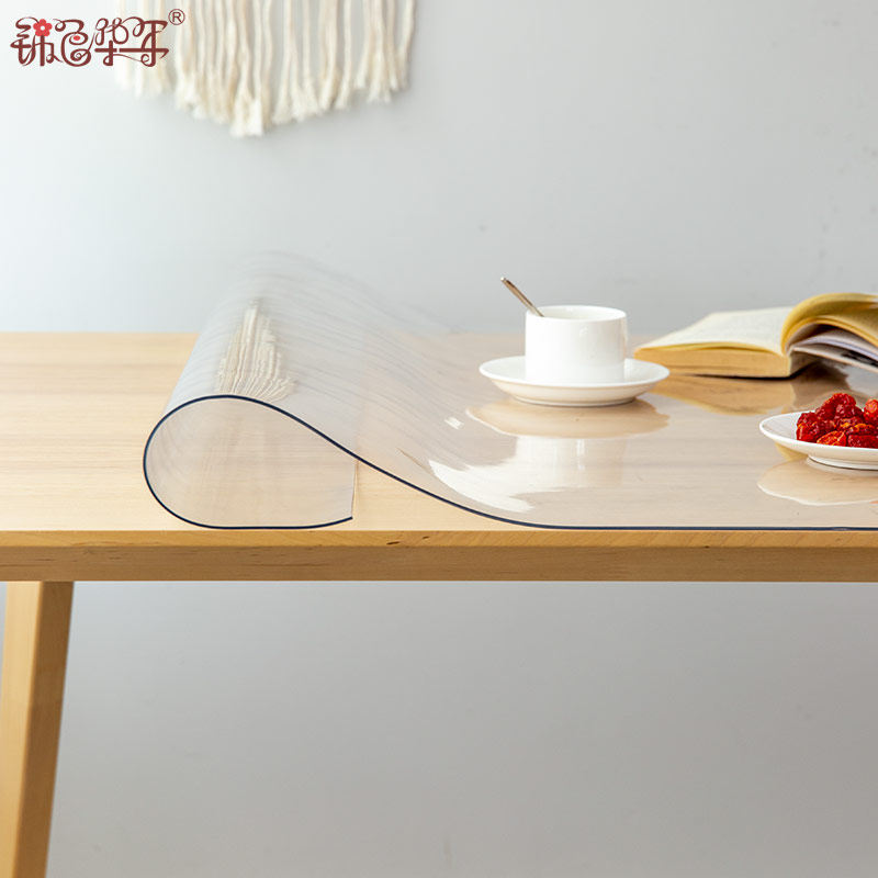 防水防油隔热透明mPVC桌垫 磨砂防水印塑料软玻璃桌布