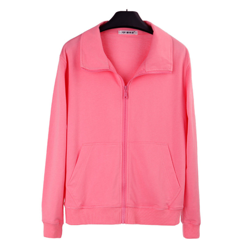 纯棉薄款卫衣2021春秋女立领开衫长袖大码上衣外套外衣运动衣秋季