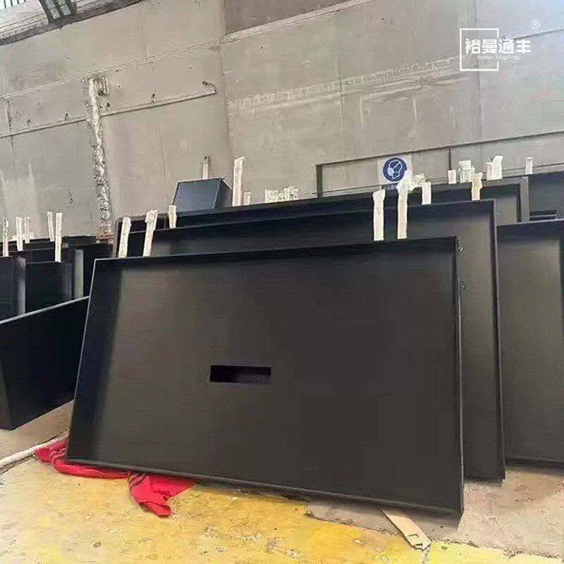 客厅不锈钢电视壁龛嵌入式置物架85寸钢板柜内嵌金属柜Z背景墙展