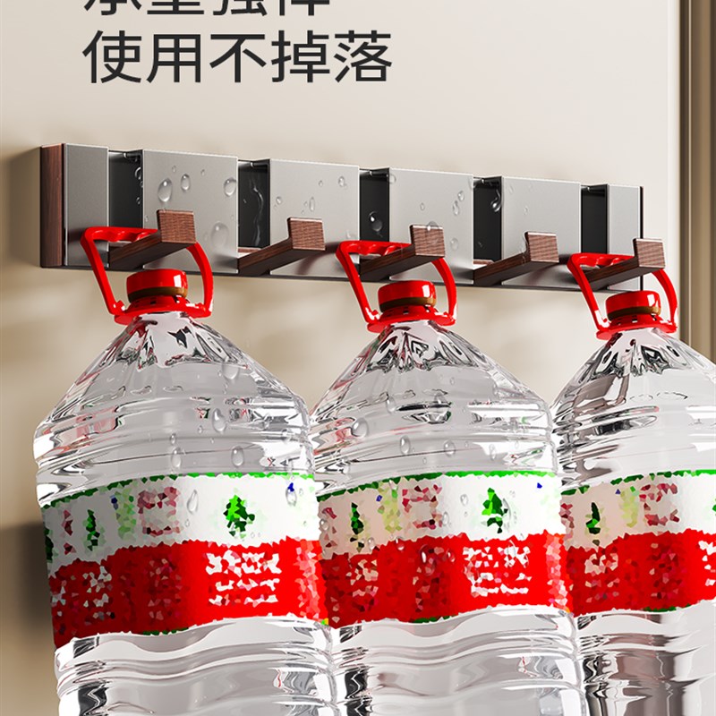 胡桃木纹隐形折叠挂钩门后挂衣钩粘胶免打孔O卧室入户门挂衣架收