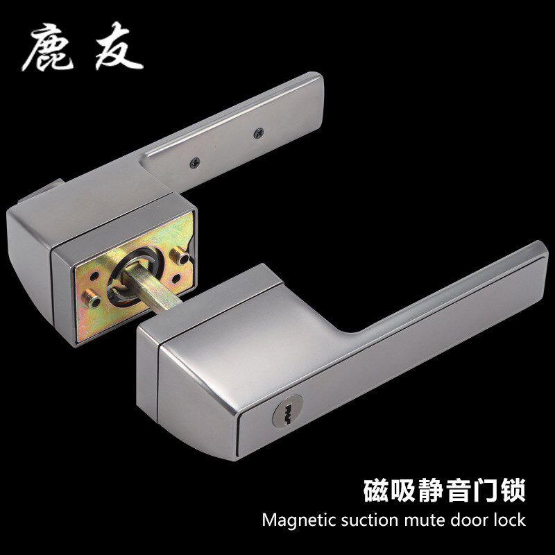 极简门锁卧室生态门锁室内木门锁静音F锁酒店房门锁黑白色磁吸门