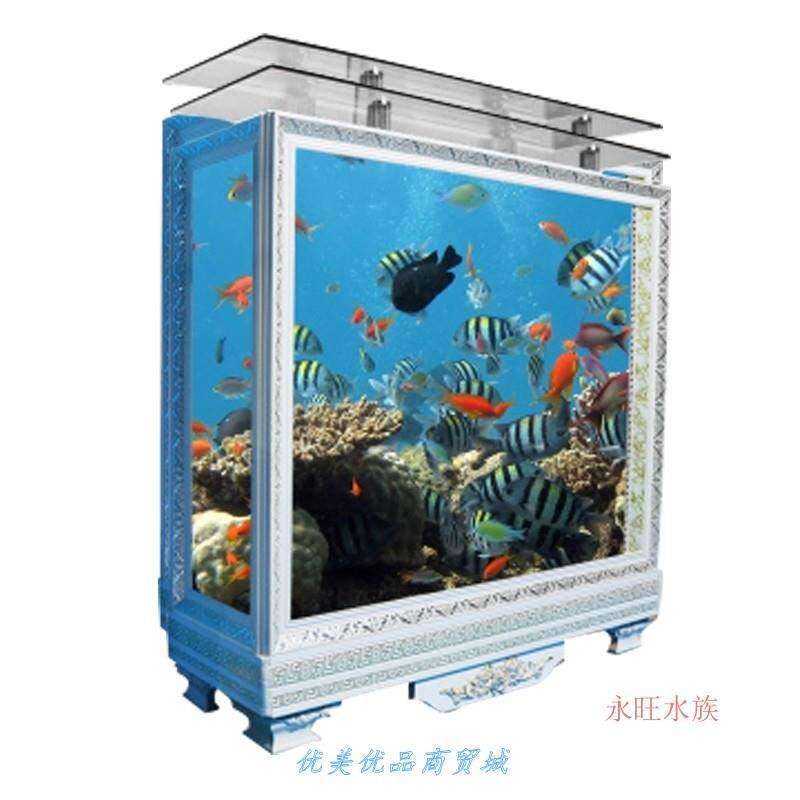 欧式相框屏风隔断吧台落地大型客厅家用生态鱼缸水族箱1.2.米1.5