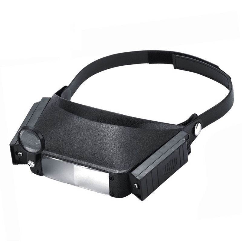 带两个LED灯头戴式头盔式放大镜 带小镜片 3种倍率 81007