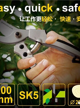 易克不锈钢花枝剪 园艺剪 果枝剪 修枝剪 树枝剪 园林剪刀