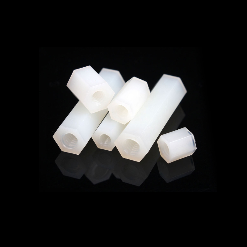 双通六角隔离柱 白色平头塑料间隔柱 支撑柱 螺柱 尼龙柱  M3 M4