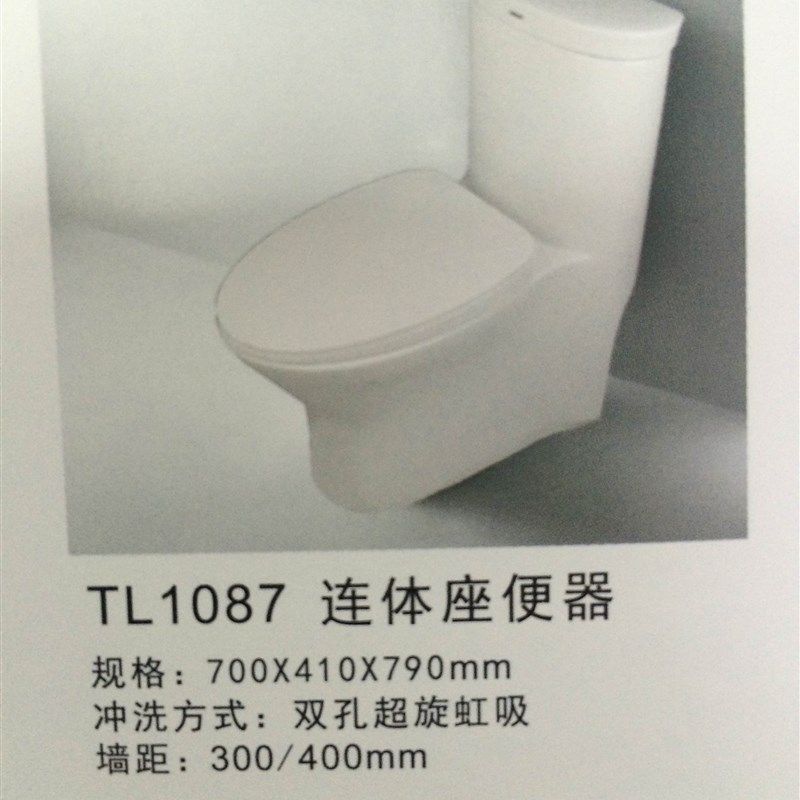 埃美柯TL1087双孔双旋虹吸节水 坐便器 连体 座便器 马桶 坐厕