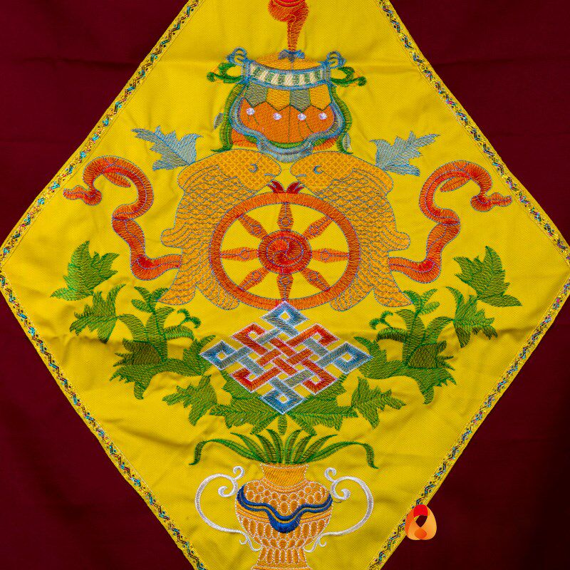现代门帘 家用花纹西藏风情布艺吉祥结八吉祥挂饰S隔断帘 单层门