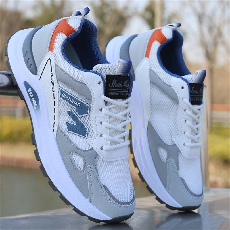 男鞋夏季镂空透气洞洞网鞋u青少年百搭休闲软底防滑跑步鞋学生凉