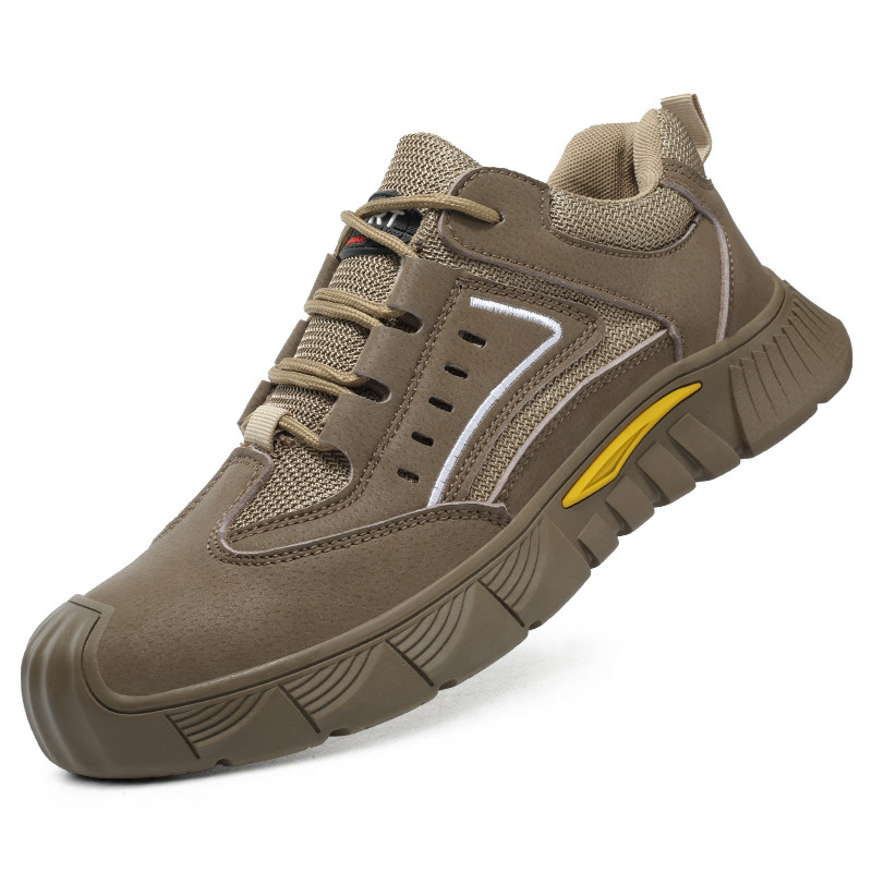 劳保鞋男款夏季透气防臭带钢板钢头防砸防K刺穿轻便工作鞋软底老