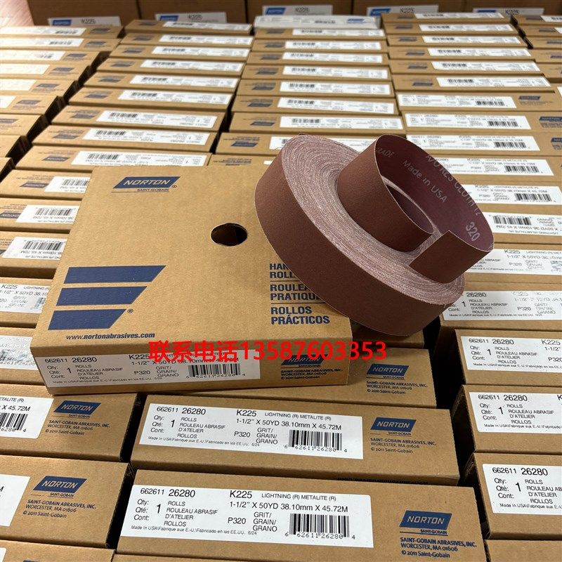 NORTON诺顿砂纸P320万能磨耗实验机专用砂带STOLL耐磨试验机K225