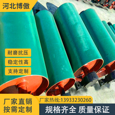 输送带传动改向滚筒包胶输送机配件笼式驱动滚筒无动力头轮尾滚筒