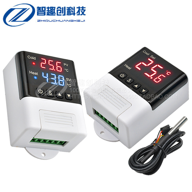 AC220V温度控制仪110V高精度双数显温控开关可调智能控制器模块