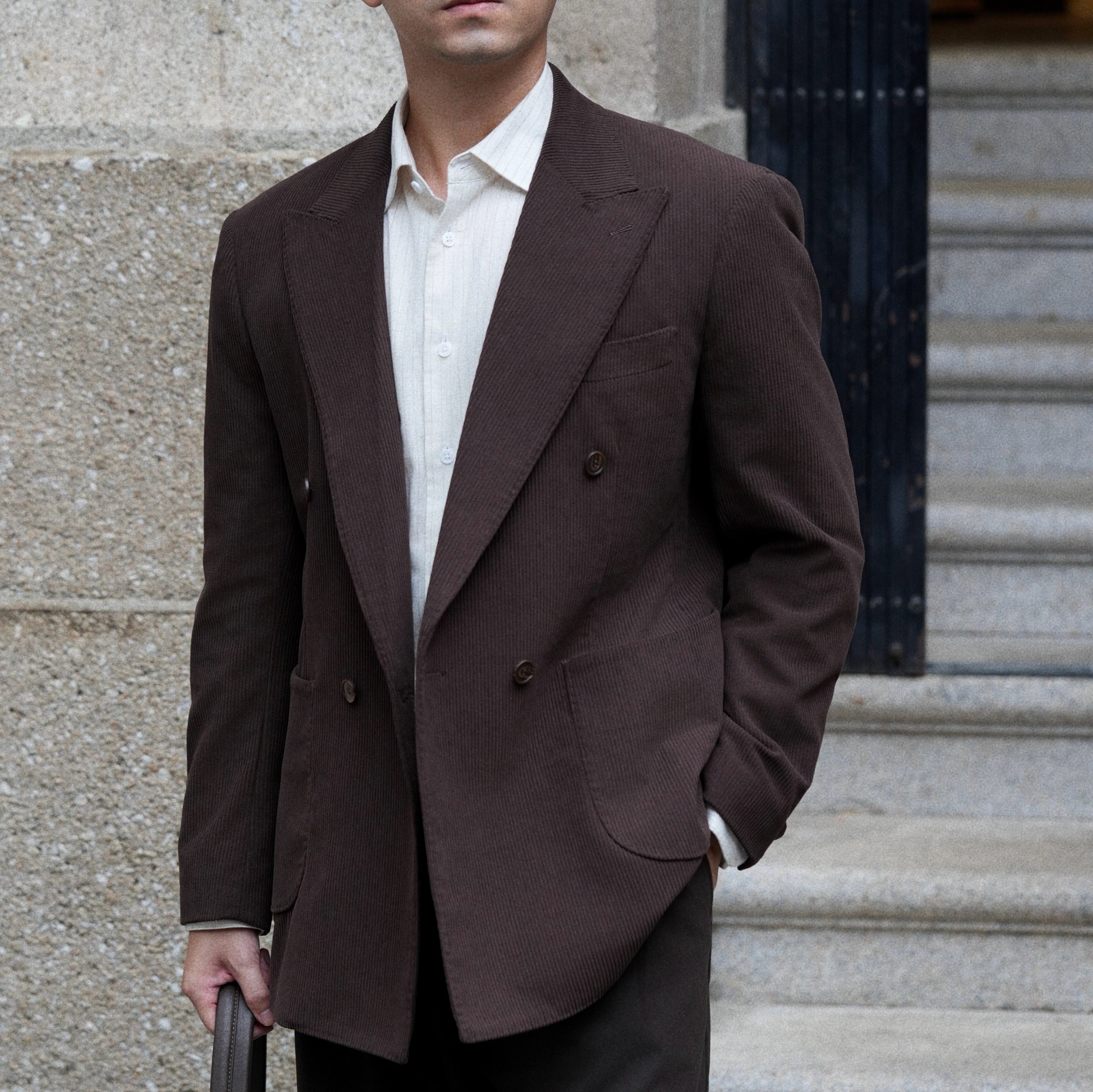 【灯芯绒】复古戗驳领双排扣西装男百搭休闲西服外套,男装,休闲西服,淘宝优惠券,粉丝福利购,淘宝优惠卷