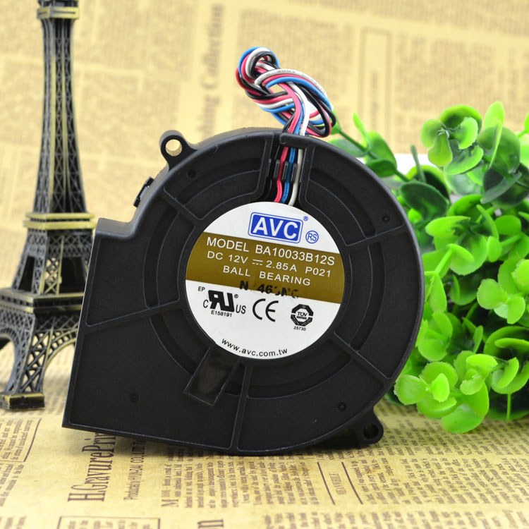 AVC BA10033B12S 9733 12V 2.85A双滚珠大风量风扇离心涡轮鼓风机