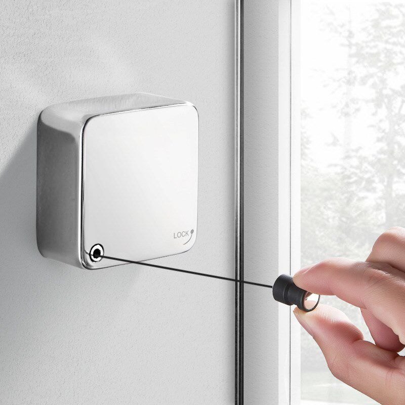迷你隐形晾衣绳免打孔不锈钢阳台室内J凉晒衣杆收缩伸缩晾衣架