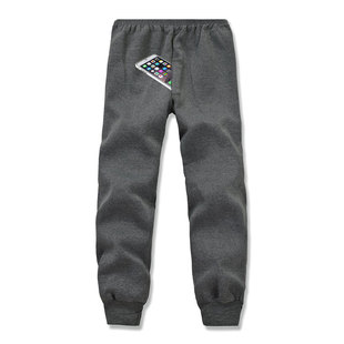 秋冬季家居裤男士睡裤长老年前开口保暖打底老人纯棉加绒加厚收脚