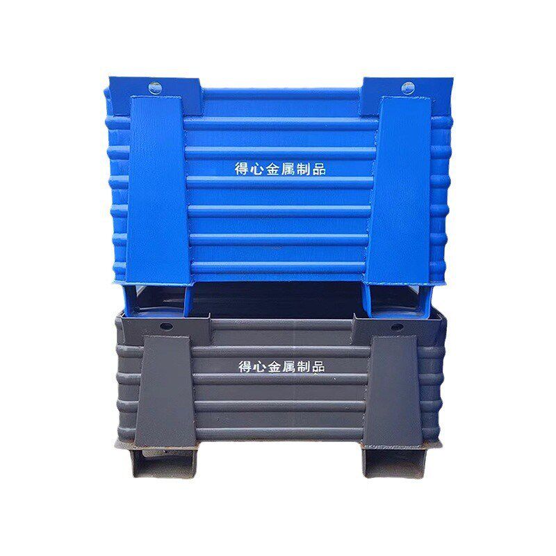堆垛式工程重h型金属钢制波纹周转箱厚款铁屑箱五金废料箱铁框铁