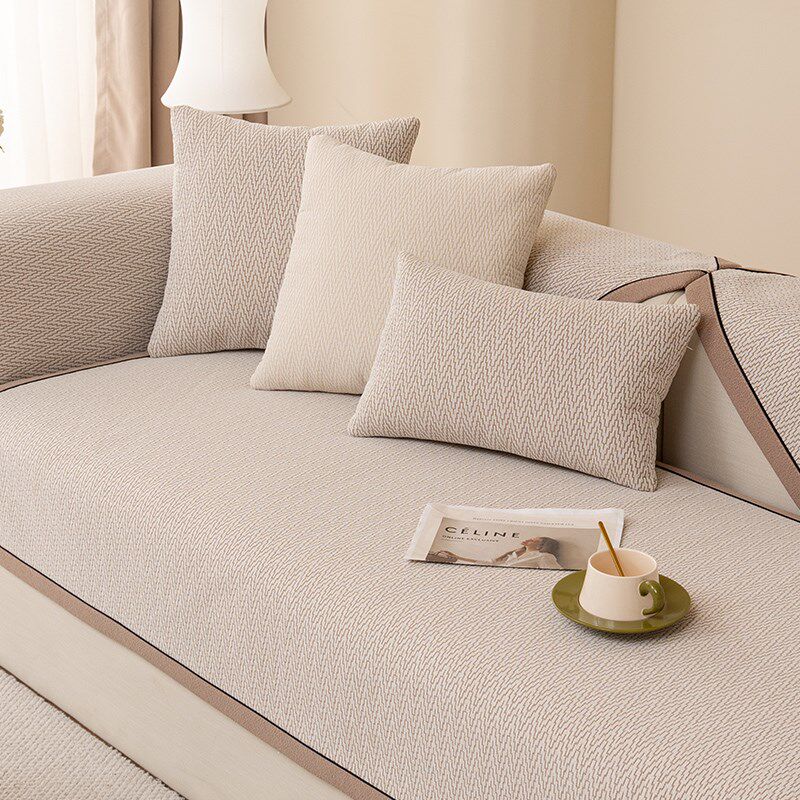 新款2024年真皮沙发垫子四季通用简约现代套罩防滑靠背盖布巾咖色