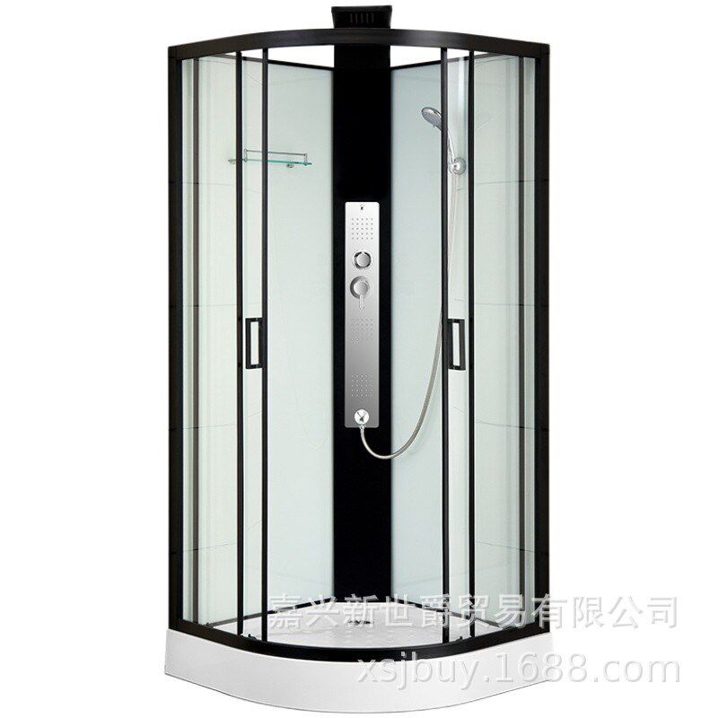 整体淋浴房弧扇形一体式v干湿分离洗澡间小户型隔断一套起批